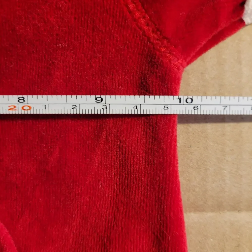 Baby Beginnings Red One piece Velour Jumper Sweatsuit Race Suit Soft 3-6 M